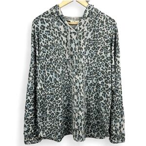 NWT Prospect Blvd Leopard Print Long Sleeve Hoodie Plus Size 3X
